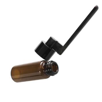 Frasco de rapé con cuchara - vidrio marrón